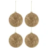 * Guirlande Et Boule De Sapin^Lot De 4 Boules De Noël "Paillettes" 10Cm Or