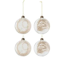 * Guirlande Et Boule De Sapin^Lot De 4 Boules De Noël "Pampas" 10Cm Transparent