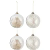 * Guirlande Et Boule De Sapin^Lot De 4 Boules De Noël "Pampas" 12Cm Transparent