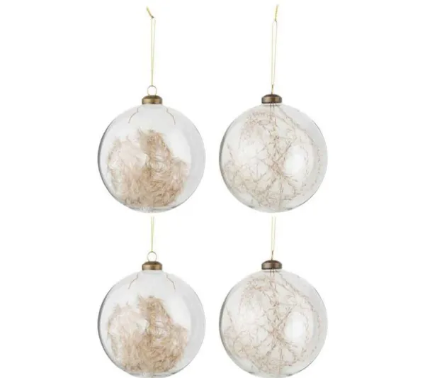 * Guirlande Et Boule De Sapin^Lot De 4 Boules De Noël "Pampas" 12Cm Transparent