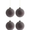 * Guirlande Et Boule De Sapin^Lot De 4 Boules De Noël "Perles" 12Cm Bordeaux