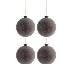 * Guirlande Et Boule De Sapin^Lot De 4 Boules De Noël "Perles" 12Cm Bordeaux