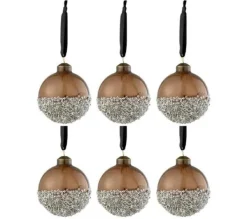* Guirlande Et Boule De Sapin^Lot De 6 Boules De Noël "Perles" 8Cm Marron