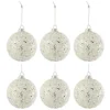 * Guirlande Et Boule De Sapin^Lot De 6 Boules De Noël "Perles" 8Cm Blanc Et Argent