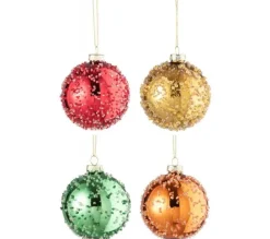 * Guirlande Et Boule De Sapin^Lot De 12 Boules De Noël "Perles" 8Cm Multicolore