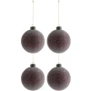 * Guirlande Et Boule De Sapin^Lot De 4 Boules De Noël "Perles" 10Cm Bordeaux