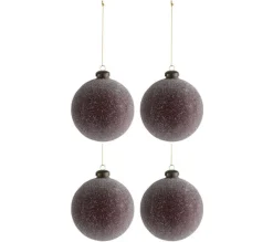 * Guirlande Et Boule De Sapin^Lot De 4 Boules De Noël "Perles" 10Cm Bordeaux