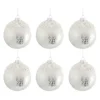 * Guirlande Et Boule De Sapin^Lot De 6 Boules De Noël "Perle" 29Cm Argent Et Blanc
