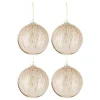 * Guirlande Et Boule De Sapin^Lot De 4 Boules De Noël "Perles Pailletees" 12Cm Or