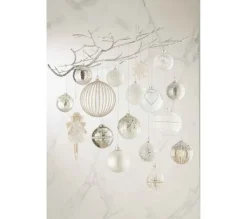 * Guirlande Et Boule De Sapin^Lot De 4 Boules De Noël "Perles" 10Cm Blanc