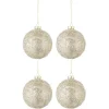 * Guirlande Et Boule De Sapin^Lot De 4 Boules De Noël "Perles" 10Cm Champagne