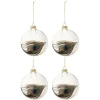 * Guirlande Et Boule De Sapin^Lot De 4 Boules De Noël "Plumes" 10Cm Transparent