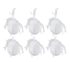 * Guirlande Et Boule De Sapin^Lot De 6 Boules De Noël "Plumes" 8Cm Blanc