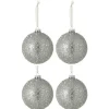 * Guirlande Et Boule De Sapin^Lot De 4 Boules De Noël "Serenity" 10Cm Bleu