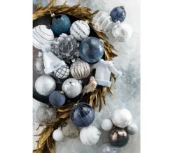 * Guirlande Et Boule De Sapin^Lot De 4 Boules De Noël "Serenity" 10Cm Bleu