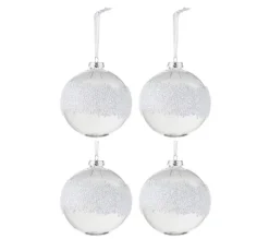 * Guirlande Et Boule De Sapin^Lot De 4 Boules De Noël "Sucre Ii" 10Cm Transparent