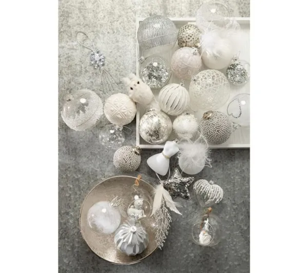 * Guirlande Et Boule De Sapin^Lot De 4 Boules De Noël "Sucre Ii" 10Cm Transparent