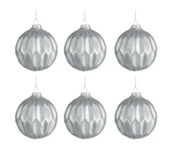 * Guirlande Et Boule De Sapin^Lot De 6 Boules De Noël "Surface" 8Cm Argent
