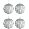 * Guirlande Et Boule De Sapin^Lot De 4 Boules De Noël "Surface" 11Cm Argent