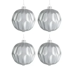 * Guirlande Et Boule De Sapin^Lot De 4 Boules De Noël "Surface" 11Cm Argent