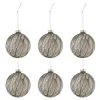 * Guirlande Et Boule De Sapin^Lot De 6 Boules De Noël "T Che Mat" 8Cm Gris