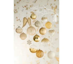 * Guirlande Et Boule De Sapin^Lot De 4 Boules De Noël "Verre Pais" 10Cm Or