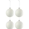 * Guirlande Et Boule De Sapin^Lot De 4 Boules De Noël "Verre Pais" 10Cm Blanc