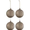 * Guirlande Et Boule De Sapin^Lot De 4 Boules De Noël "Verre Pais" 10Cm Gris