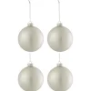 * Guirlande Et Boule De Sapin^Lot De 4 Boules De Noël "Verre Pais" 10Cm Argent