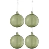 * Guirlande Et Boule De Sapin^Lot De 4 Boules De Noël "Verre Pais" 10Cm Transparent Et Vert