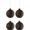 * Guirlande Et Boule De Sapin^Lot De 4 Boules De Noël "Verre Pais" 10Cm Marron