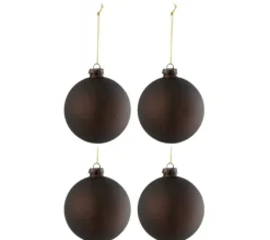 * Guirlande Et Boule De Sapin^Lot De 4 Boules De Noël "Verre Pais" 10Cm Marron