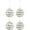 * Guirlande Et Boule De Sapin^Lot De 4 Boules De Noël "Xmas" 10Cm Blanc Et Noir