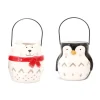 Discount * Lot De 2 Décoration De Noël Lanterne Xmas - Ours Et Pingouin