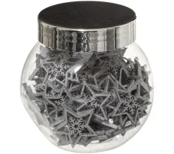 Discount * Lot De 100 Etoiles En Bois "Bocal" 7Cm Argent
