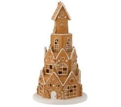 Best Sale * Maison Ronde A Led "Pain D'Epice" 47Cm Marron