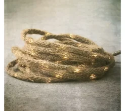 MEUBLETMOI Guirlande Et Boule De Sapin^ Corde Lumineuse 40 Led En Toile De Jute 200 Cm - Aspen
