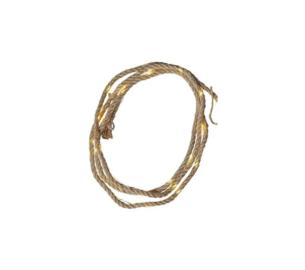 MEUBLETMOI Guirlande Et Boule De Sapin^ Corde Lumineuse 80 Led En Toile De Jute 400 Cm - Aspen