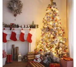 MOBILI REBECCA Sapin Et Accessoire^ Arbre De Noël Enneige Artificiel Pin 210 Cm Pais Realiste 1791 Branches