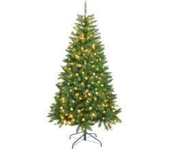 MOBILI REBECCA Sapin Et Accessoire^ Arbre De Noël Artificiel Sapin 210 Cm Epais Vert 1050 Branches Et 400 Lumieres Led