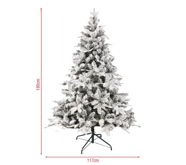 MOBILI REBECCA Sapin Et Accessoire^ Arbre De Noël Realiste De 180 Cm Avec Fausse Neige Et 1249 Branches