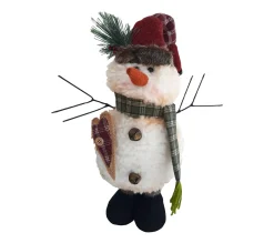 Shop MOBILI REBECCA Bonhomme De Neige Décoration Noël En Polyester Blanc 43X19X14