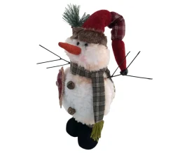 Shop MOBILI REBECCA Bonhomme De Neige Décoration Noël En Polyester Blanc 43X19X14
