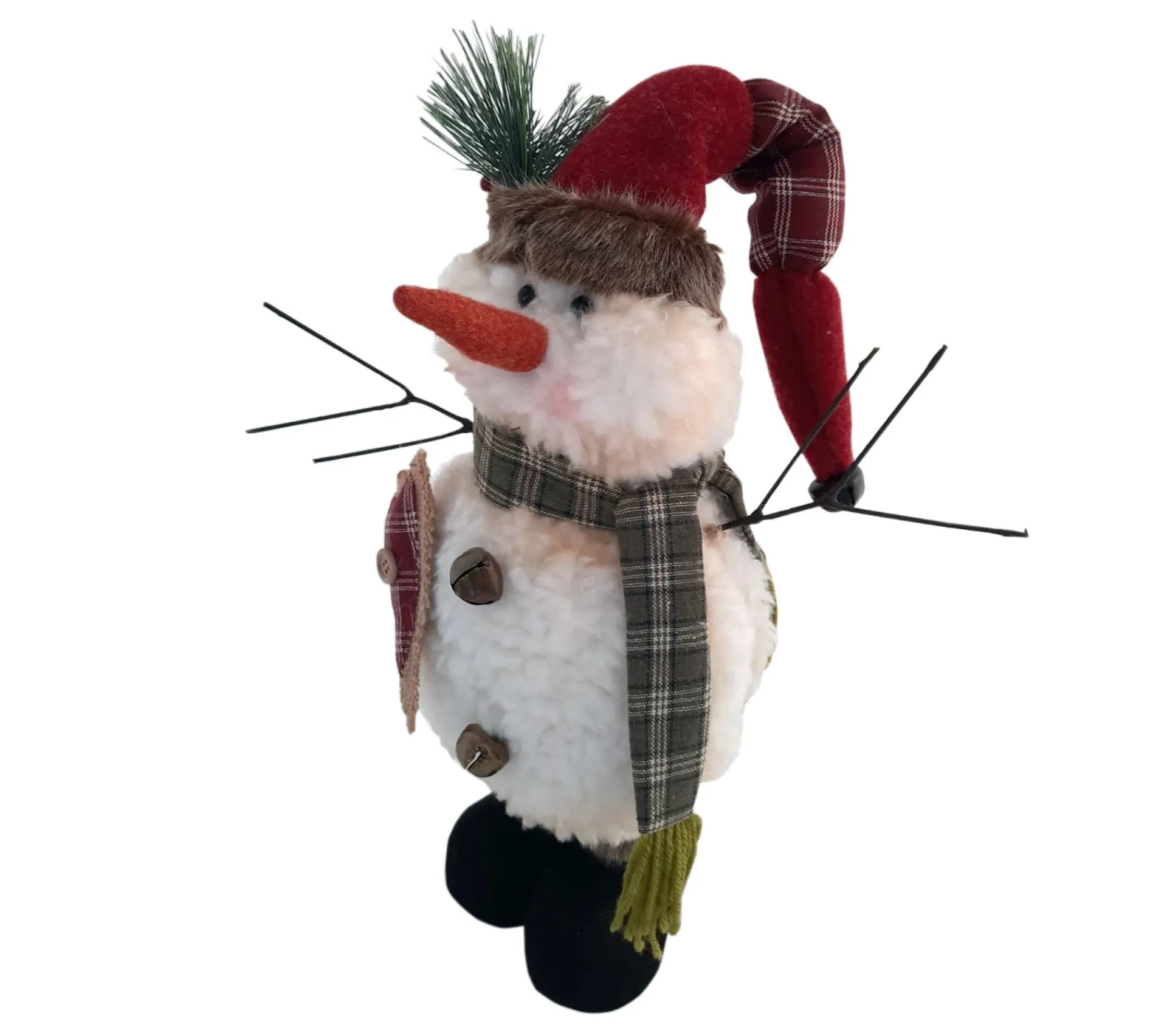 Shop MOBILI REBECCA Bonhomme De Neige Décoration Noël En Polyester Blanc 43X19X14