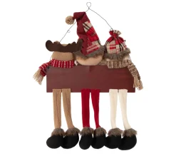 Clearance MOBILI REBECCA Décoration De Noël Décoration De Porte Polyester Mdf 60X38X6 Cm
