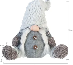 Discount MOBILI REBECCA Gnome Décoratif Nain Suedois Gris Tissu Idee Cadeau 35X16X24