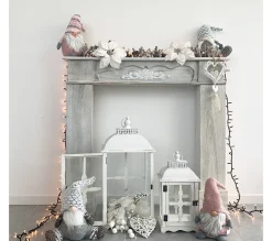 Clearance MOBILI REBECCA Gnome Nain Scandinave Polyester Gris Rose Avec Barbe 30.5X19X13