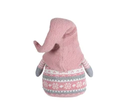 Store MOBILI REBECCA Gnome Nain Scandinave Polyester Gris Rose Avec Barbe 30.5X19X13