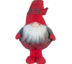 Online MOBILI REBECCA Gnomo Nain De Noël Gris Rouge Tissu 75X16X25