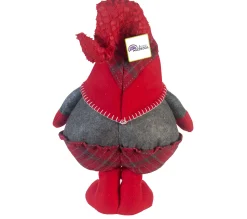 Online MOBILI REBECCA Gnomo Nain De Noël Gris Rouge Tissu 75X16X25